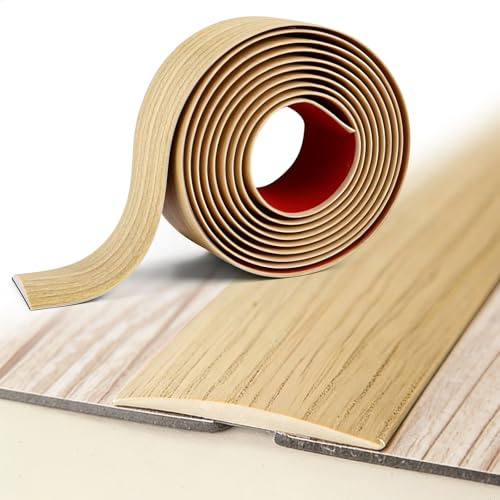300 cm övergångsprofil självhäftande vinyl övergångslist 5 cm breda golvlister självhäftande träkorn täcklister för anslutning av golvluckor matttröskelövergång kakelgolv 300 x 5 x 0,4 c