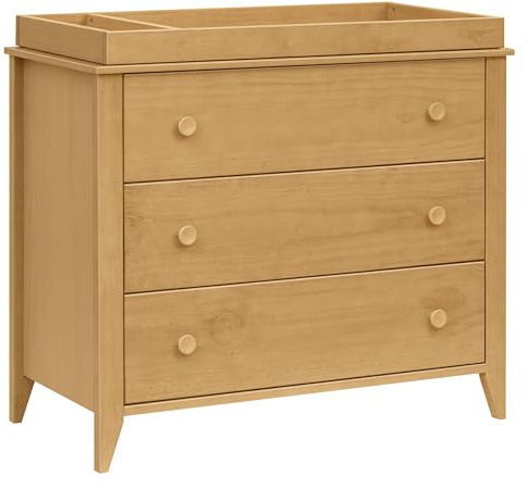 Babyletto Sprout 3-Drawer Changer Dresser in Honey, Greenguard Gold Certified, Changing Tray Included
