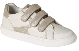 Vertbaudet Kinder Leder-Sneakers mit Klett, zweifarbig