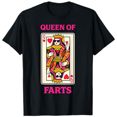 Queen of Farts Lustiger Poker-Spielkarten-Humor T-Shirt