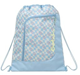 Satch Sportbeutel Summer Era - Hellblau | Turnbeutel für Mädchen und Jungen mit Reißverschlussfach, 12 L Volumen und zur Fixierung am satch Rucksack geeignet