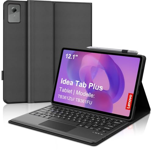 Occtingkind Für Idea Tab Plus 12.1 Tastaturhülle mit Touchpad QWERTZ | Mit Touchpad - Langer Akkulaufzeit, Für Optimale Nutzung, Für Lenovo Idea Tab Plus Tablet 12.1 Tastatur Schwarz