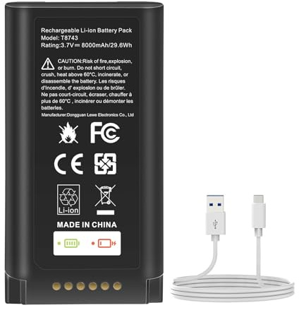 8000mAh Battery Compatible with Eufy E340 C31 Video Doorbell High Capacity Replacement Battery for Eufy E340 Battery, Includes Type C Charging Cable