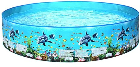 Piscina plegable – Piscinas familiares de PVC grueso antideslizante para exteriores, fácil instalación, llenado rápido, piscina de baño plegable para niños, mascotas, , agua, juego, de
