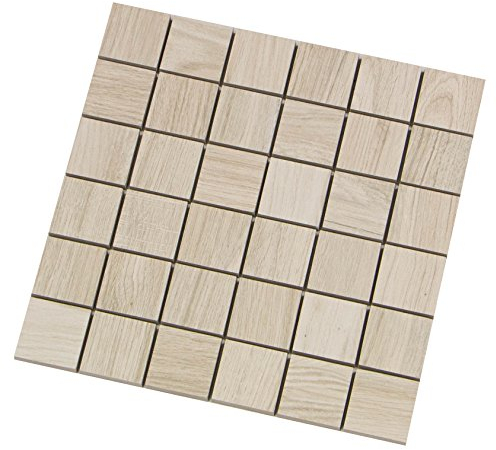 Acanto Bianco, Mosaik 4,7x4,7 cm, Feinsteinzeug Fliesen in Holzoptik (Mosaik 2)