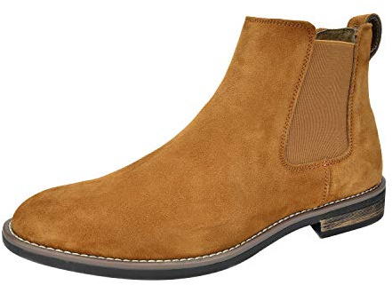 Bruno Marc Men's Chelsea Ankle Boots,Camel,12