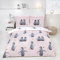 Rapport Bettbezug-Set mit Pinguin-Muster, Rose, Doppelbett