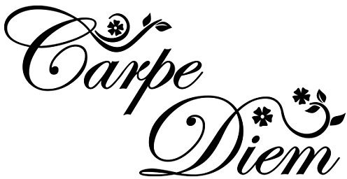 Wandtattoo Sprüche Carpe Diem-Floral, Farbe: Gold, Größe: 50cm x 100cm