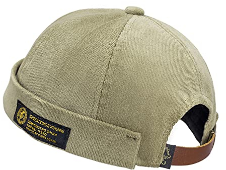 CLAPE Herren Cap Ohne Schirm Corduroy Docker Cap UV-Schutz Seemannsmütze Hafenmütze Docker Leon Brimless Hat Beanie Sailor
