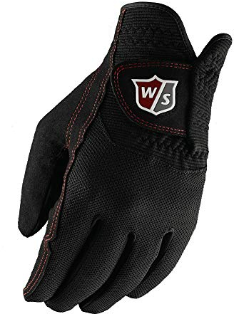 Wilson Handschuhe, W/S Regenhandschuhe, Wasserdicht und rutschfest, Golf-Zubehör für Herren, Schwarz