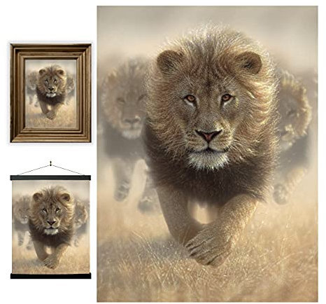 3D LiveLife Linsenförmige Wandkunst Drucke - Iss meinen Staub von Deluxebase. Ungerahmtes 3D Löwe Poster. Perfekter Wandfüller. Original kunstwerk lizenziert von bekannt künstler, Collin Bogle
