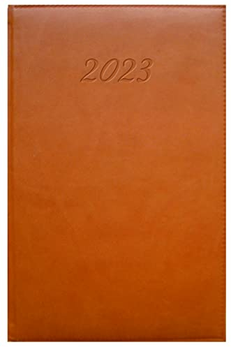 Quo Vadis 377008Q – Agenda 12 Monate DAILY 24 ENE – DIC 24 Mehrsprachig 1-Tages-Seite A5+ – 16 x 24 cm MARKE Marrón (Jahr 2023)