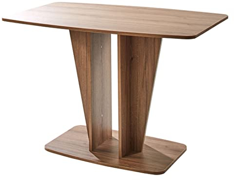Rodnik Esstisch Polaris 110 x 70 x 74 cm, Säulentisch, Tisch platzsparend, abgerundete Ecken, kompakt, elegant (Nussbaum)