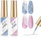 Rechoo 2pcs Liner Semipermanente Unghie, 8ml Rosa&blu Brillantini Smalto Gel Unghie, Nail Gel Polish for Painting, Reflective Glitterato Gel Semipermanente Unghie per la Pittura di Linee