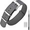ANNEFIT Nylon Uhrenarmbänder 20mm mit Edelstahl Metall Schließe, Sport Atmungsaktive Ersatzarmband (Grau)