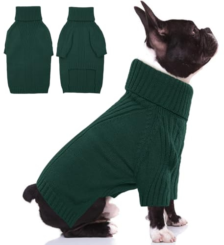 XL Hundepullover, gestrickter Hundepullover für große Hunde, warmer Rollkragen, Weihnachtshundepullover für große Rassen, männlich und weiblich, Urlaubs-Haustier-Outfits für Beagle, Corgi, Schnauzer,
