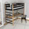 N-wood N01 Hochbett mit Schreibtisch, Etagenbett 90x200 cm, aus Eichenholz, 2 Leitermontageseiten, sichere abgerundete Kanten, Stabile Massivholzkonstruktion, Hochwertige Materialien, Schwarzeiche