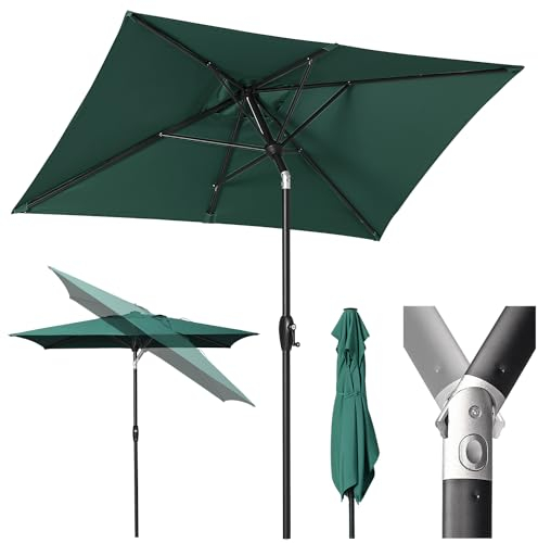 Sekey Aluminum Sonnenschirm 210 × 140 cm Sonnenschirm Balkon Sonnenschirm Rechteckig für Balkon Garten & Terrasse Sonnenschutz UV 50+