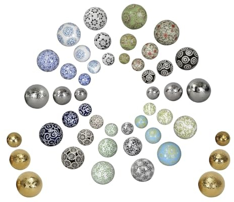 NETPROSHOP Schwimmkugeln, Dekokugeln schwimmend, Porzellan, Durchmesser 4-6-7,5 cm, Farbe:Mandala Weiss, Auswahl:6 cm
