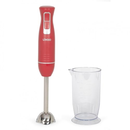 Livoo - Mixeur plongeant – DOP245N – 400W, 2 lames, acier inoxydable, 2 vitesses, bol inclus, 16 000 tours/min, pied amovible