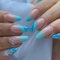 24pcs French Tip Press on Nails with Glitter, Blue, Rhinestones - Removable, Glue on, Almond Shape, Full Cover Fake Nails for Women and Girls' Nail Art Accessories