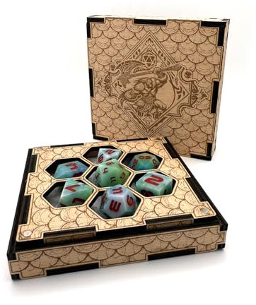 Printable Adventure Würfelbox mit Würfelschale – Holz Filz für D&D und RPG Würfel – Dungeons & Dragons Gaming Zubehör - Barbar