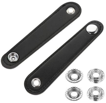 OFFSCH 2 Stück Akkordeonriemen aus Schwarzem Pu Leder mit Schnallen Doppellagige Balgbänder Universelles Design Einfach zu Bedienen Geeignet für Akkordeon Spieler