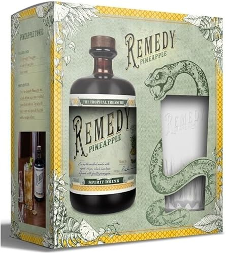 Remedy Pineapple Rum 40% Vol. 0,7 Liter im GP mit Glas