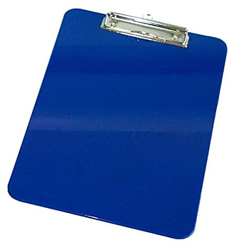 Wedo 57603 Klemmbrett A4, Kunststoff mit abgerundeten Ecken, vernickelte Metallklemme und Aufhängeöse, blau