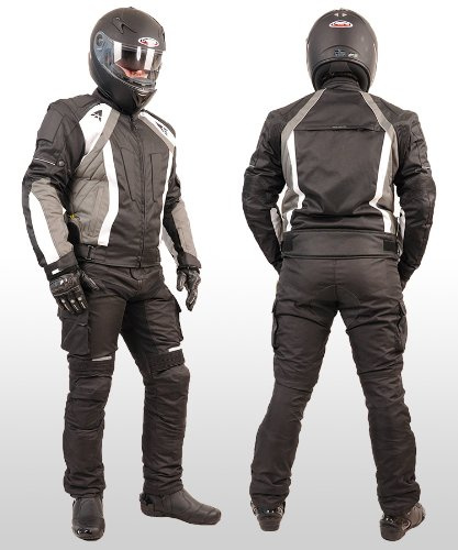 L&J MOTORRADKOMBI JACKE + HOSE - AUS TEXTIL mit herausnehmbaren Protektoren - Zweiteiler Motorrad Biker Chopper Cross
