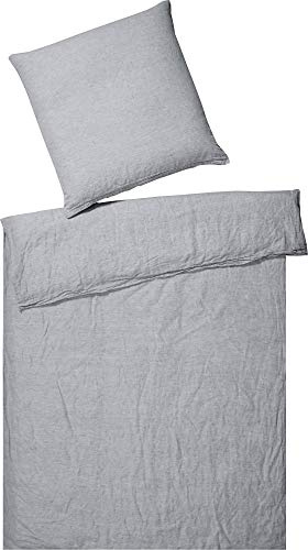 Elegante 7038 Breeze Halbleinen Bettwäsche 135x200 + 1x 80x80 silber-9