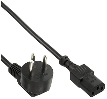 InLine 16652H Netzkabel, Netzstecker Israel auf Kaltgerätestecker C13, 1,8m