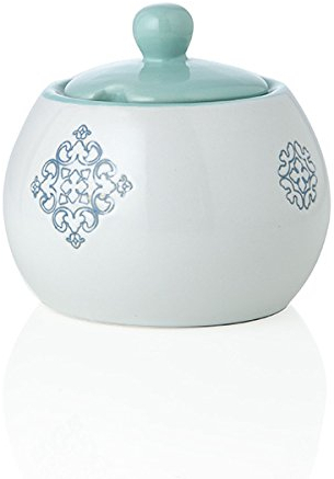 Brandani 54514 Panarea - Zuccheriera in gres porcellanato, colore: Bianco, Multicolore