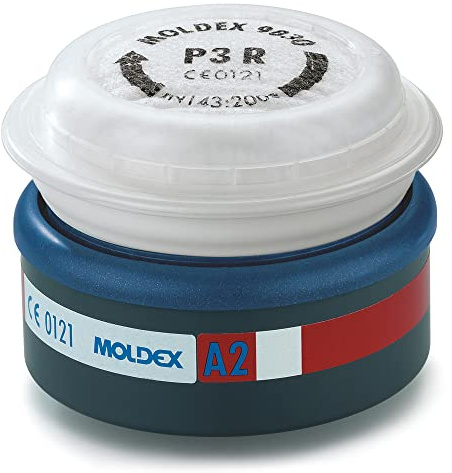 Moldex 9230 12 Pre-Assembled Filter A2P3 R forSeries 7000 Plus 9000 Easy Lock - White (2-Piece),9.2 x 7.2 x 18.1 centimetres
