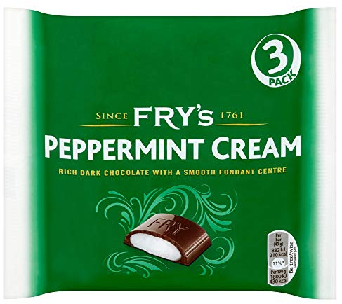 Fry's Peppermint Cream, 49 g (Pack of 3), White | Refreshing Peppermint Fondant Centre, Rich Dark Chocolate Coating, For Sharing, Perfect Treat for Any Occasion