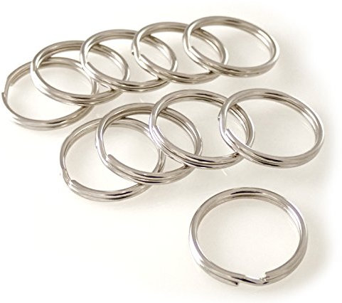 van den Heuvel | 10 Stahl Schlüsselringe 40mm Durchmesser | großer Schlüsselanhängerring gehärtet/vernickelt | langlebiger Schlüsselanhänger zur Schlüsselorganisation | Made in Germany