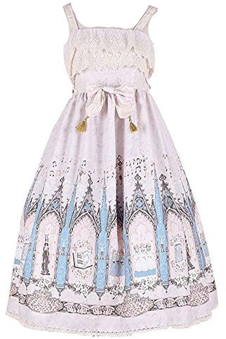Gonna a Tubino Dolce da Bambina Lolita Princess Royal Sling Dress (Rosa, S)