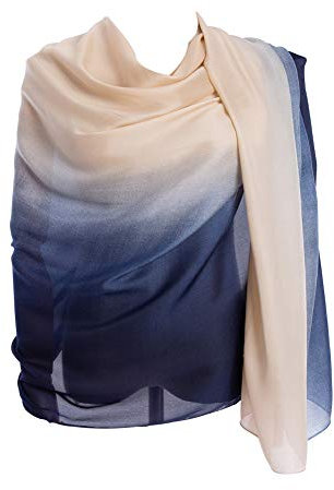 CYZLANN Damen-Schals, 100 % Seide, lange, leichte Schals für Damen, Aprikosenblau, Einheitsgröße