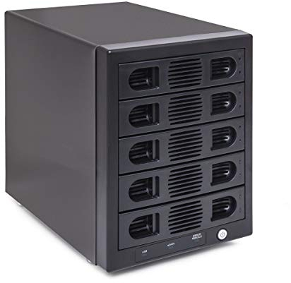Syba 10000GB 5 Bay Tool Less Tray Hot Swappable 2.5 3.5 SATA III RAID HDD External USB 3.0 Enclosure Windows MacOS SY-ENC50118