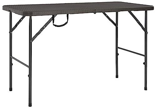 vidaXL Gartentisch HDPE Braun Rattanoptik Klapptisch Campingtisch Terrasse