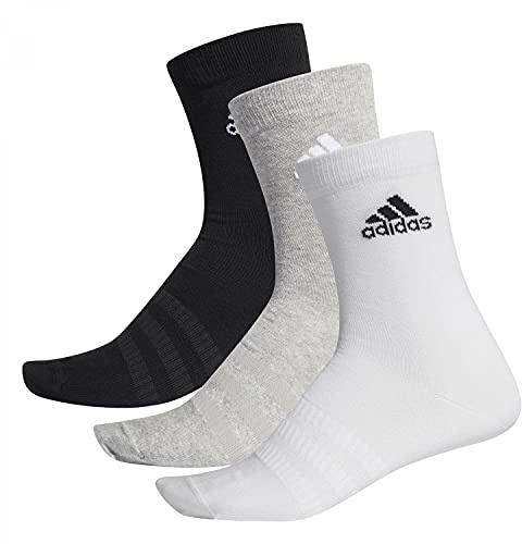 adidas Mens Socks Light Crew 3Pp, Mgreyh/White/Black, DZ9392, L EU