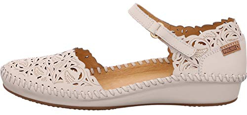 Pikolinos Halboffene Schuhe in Leder P. Vallarta für Frauen Farbe Blanco