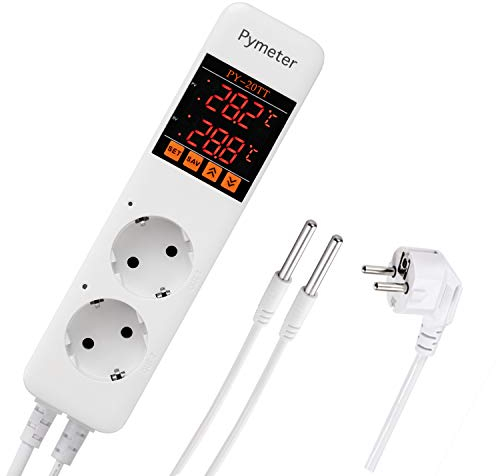 Pirímetro termostato de calefacción con termostato digital, 2 niveles de calor, para reptiles, acuarios, invernaderos