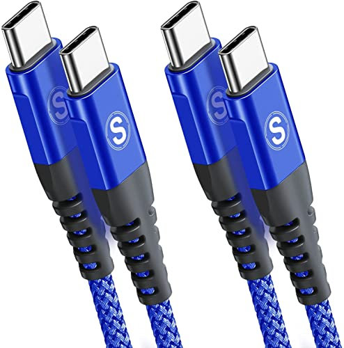 Cavo da USB C a USB C [2 pezzi 1m],【60 W 20 V / 3.1 A】 Cavo USB tipo C Cavo di ricarica rapida PD con nylon intrecciato per MacBook Pro, iPad Pro, MacBook, ChromeBook Pixel, Galaxy S20 / S10, Huawei