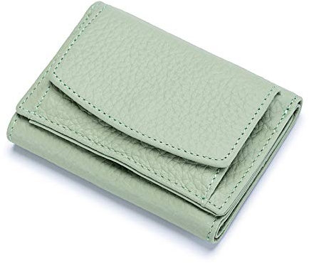 FORRICA Portefeuille Femme Petit Blocage RFID Porte Monnaie Cuir Vachette Léger Compact Porte Cartes Portefeuilles Filles Poche à Monnaie Vert A