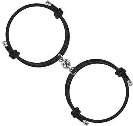 TINGYA 2 Sets magnetisch anziehend Liebhaber Armband Armband Kordel gewebt Armband One Size Metall, One Size, Metall