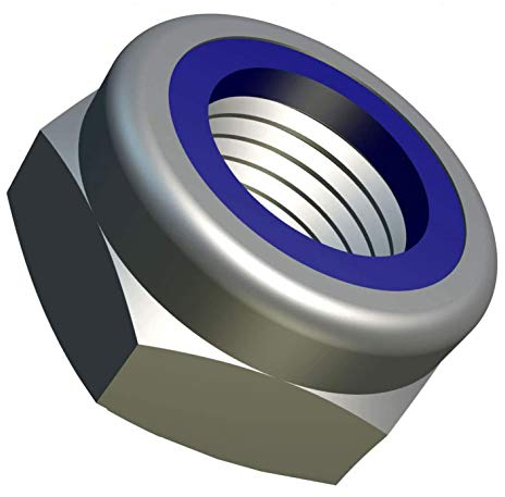 M4 Dadi Di Acciaio (Confezione da 50) Antisvitamento Autobloccante Con Nylon Inserti per Bulloni/Viti - Dado Flangiato Di Bloccaggio ISO 10511 DIN 985 4mm