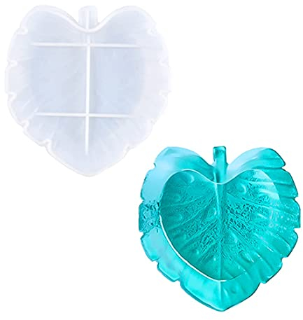 Voyyphixa Resin Tray Mould, Palm Leaf Tray Moulds Silicone, Trinket Dish Mould for Epoxy Resin, DIY Jewelry Plate, Home Decor