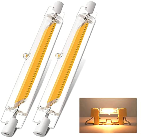 ZJZG R7S LED 118mm Dimmbar, 20W LED R7S Ersetzt 200W Halogen Leuchtmittel, R7S LED COB Glühbirne Warmweiß 3000k 2000LM, Kein Flackern, 360° Strahlbeleuchtung, 2er-Pack