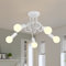 Riserva Deckenleuchte Vintage 5-Flammig, Modern Industrielle Deckenlampe Metall E27, DIY Kreative Kronleuchter für Wohnzimmer Esszimmer Küche Hotel Café, 60cm, Weiß (ohne Glühbirne)